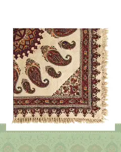 رومیزی قلمکار سنتی چهار نفره 120 سانتیمتری طرح ترنج