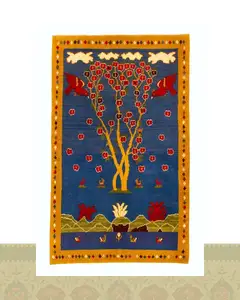 گبه دستباف قشقایی طبیعت سه متری کد 2449 (204 در 125)