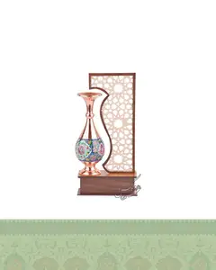 تندیس گلدان مس و پرداز