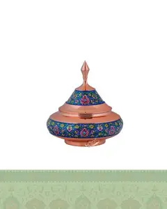 قندان مس و پرداز مدل بشقاب پرنده بزرگ
