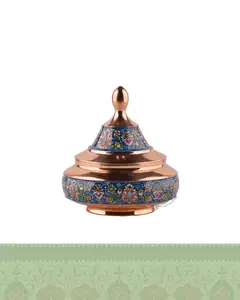 بشقاب پرنده مس و پرداز میناکاری کوچک