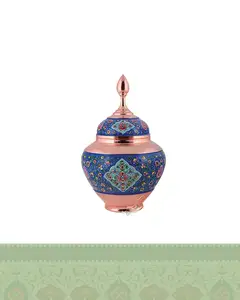 قندان مس و پرداز مدل سیبی بزرگ