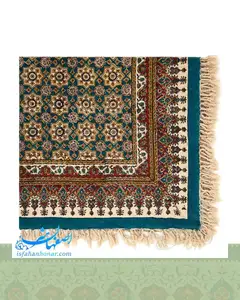رومیزی قلمکار فیروزه ای ابعاد 80×80 سانتیمتر