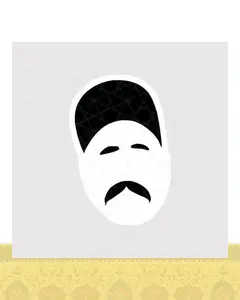 استیکر گرافیکی ستارخان - استیکر پارچه ای / 11 سانتی متر
