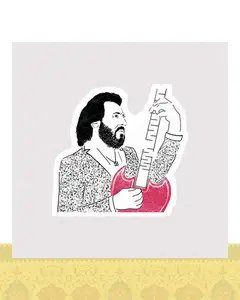 استیکر نقاشی شهرام شب پره - استیکر پارچه ای / 11 سانتی متر
