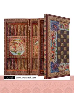 تخته نرد خاتم کاری شده ستونی - بدون کیف