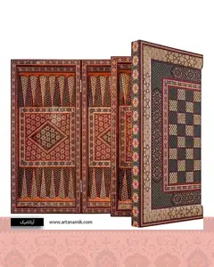 تخته نرد خاتم کاری شده و شطرنج ستونی - بدون کیف