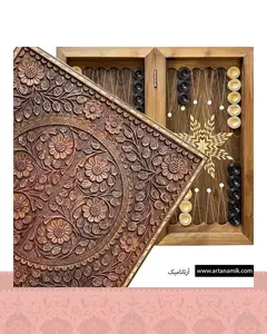 تخته نرد منبت کاری شده طرح گلستان - بدون کیف