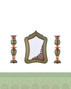 آینه و شمعدان مس و خاتم
