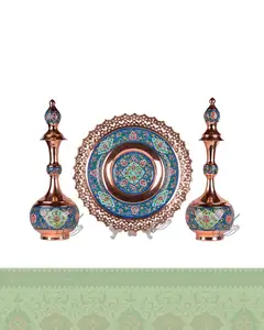 ست بشقاب و تنگ مس و پرداز