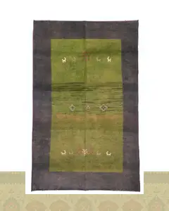 گبه دستباف قشقایی سبز چهار متری کد 2588 (247 در 157)