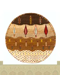 گبه دستباف قشقایی گرد کد 2414 (60 در 60)