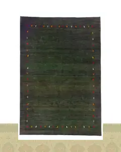 گبه دستباف قشقایی شش متری سبز کد 2453 (300 در 210)