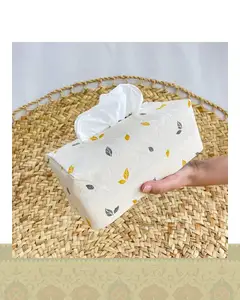 جای دستمال کاغذی برگ - زرد