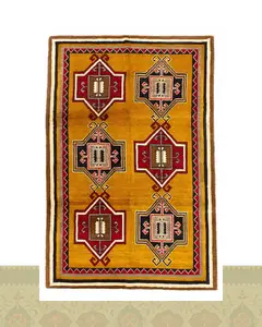 گبه دستباف قشقایی قابی سبز یک و نیم متری کد 1267 (151 در 101)