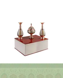 ست گلدان و شکلات خوری مس و خاتم