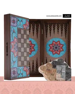 تخته نرد و شطرنج طرح خاتم فیروزه