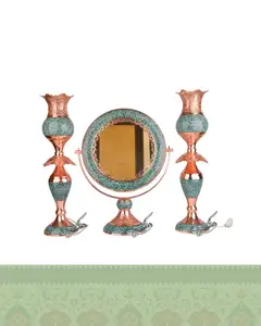 آینه و شمعدان گرد فیروزه کوبی