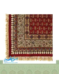 رومیزی قلمکار رنگ زرشکی سایز یک متری