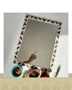 آینه و قاب طرح پلنگی - 60 در 18 سانتی متر