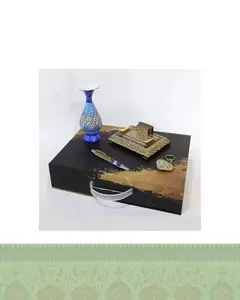 باکس هدیه خاتم کاری و گلدان مینا