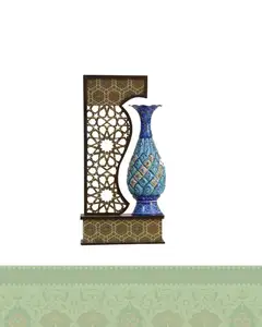 تندیس گلدان مینا کاری 16 و 20 سانتی - 16 سانتی