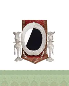 ست آینه و شمعدان لاله ملیله کاری