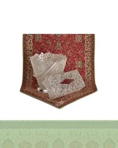ست جا دستمال کاغذی و سطل ملیله کاری