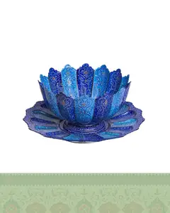 ست میوه خوری میناکاری - آبی روشن (آبی فیروزه ای)