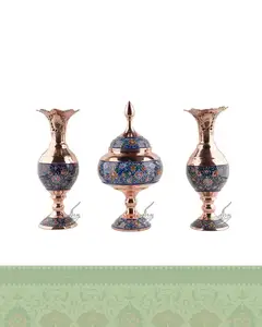 ست شکلات خوری و سنبلدان مس و پرداز