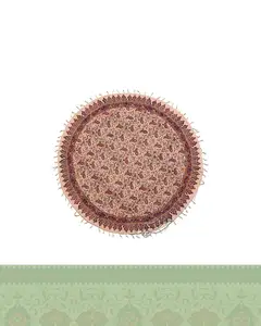 رومیزی قلمکار گرد طرح بته جقه - 100 سانتی متر