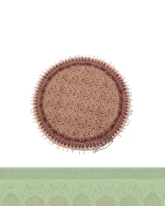 سفره قلمکار گرد طرح گلدار - 100 سانتی متر