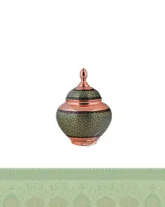 قندان مس و خاتم مدل سیبی 21