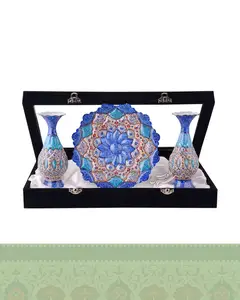 باکس ست میناکاری بشقاب ۲۵ و گلدان ۲۰ سانتی