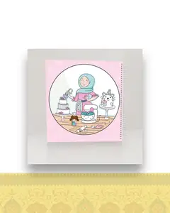 دفتر خشتی بزرگ طرح کیک و دسر کد ۰۴۵ - شطرنجی 100 برگ