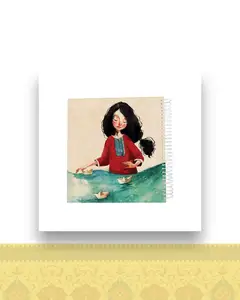 دفتر خشتی متوسط طرح قایق کاغذی کد ۱۰۴ - طراحی 60 برگ