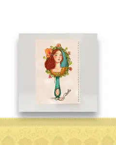 دفتر رقعی طرح آینه و فنجان کد ۱۸۵ - طراحی 100 برگ
