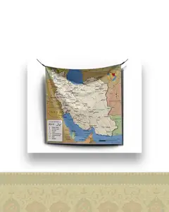 بک دراپ پارچه ای نقشه ایران کد ۰۱۷ - 50X70