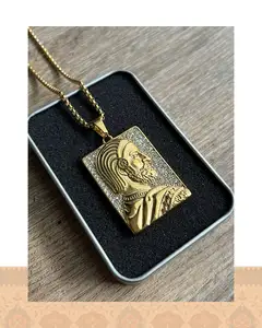 گردنبند چهره کوروش فول نگین