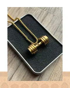 گردنبند دمبل طلایی