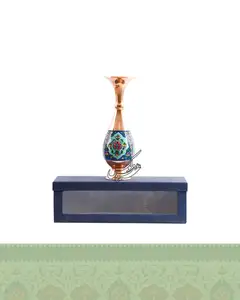 گلدان مس و پرداز 25 سانتی با جعبه