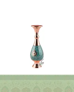گلدان فیروزه کوبی مدل ترنج 25 سانتی