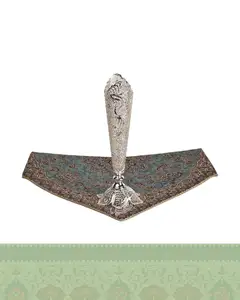 گلدان مدادی مليله کاری روی مس متوسط