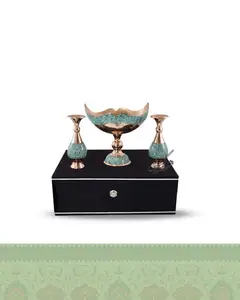 ست فیروزه کوبی کشکول و گلدان صراحی 20 سانتی