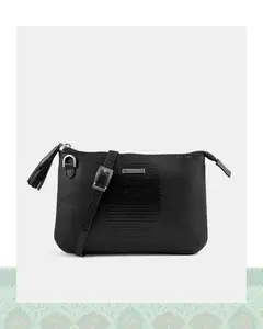 کیف کراس بادی چرم زنانه مدل 4400020 - مشکی / ONO