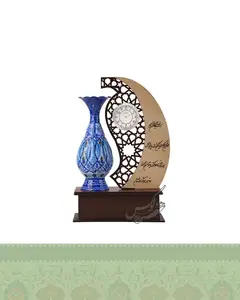تندیس ساعت دار گلدان میناکاری