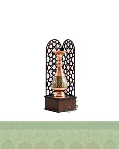 تندیس گلدان 16 مس و خاتم طرح معراج