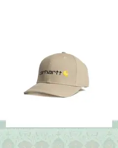 کلاه بیسبالی کتان گلدوزی لوگوفونت CARHARTT - کرِم
