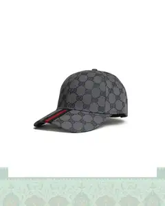 کلاه بیسبالی کتان طرح gucci نقاب خط دار - طوسی