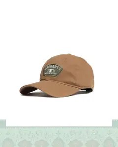 کلاه بیسبالی كتان Dad’s cap اورجینال تکه دوزی carhartt - شتری